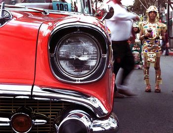 Vintage car on street in city