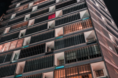 Low angle view of modern buildings in city