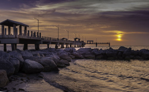 View of sea at sunset