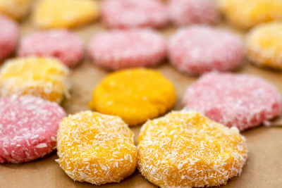 Close-up of dessert on table