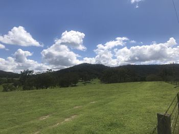 Scenic view of field against sky