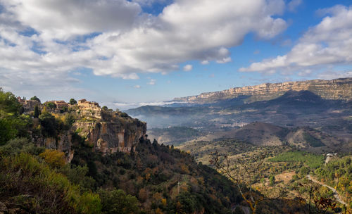 Scenic view of mountains against sky