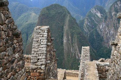 View of old ruins of machu picchu 