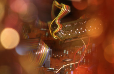 Close-up of circuit of guitar