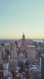 View of cityscape against clear sky