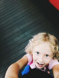 Portrait of cute girl smiling