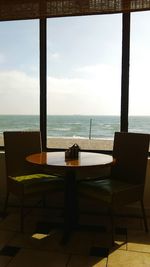 Empty chair on beach