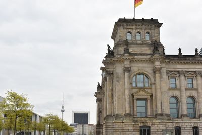 Low angle view of historical building against sky