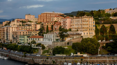 Buildings in city against sky