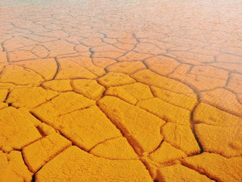 Full frame shot of cracked landscape