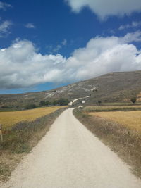 Road passing through field