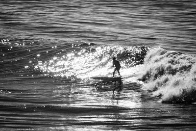 Man surfing in sea