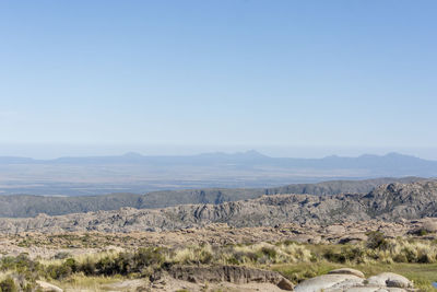 Scenic view of landscape against clear sky