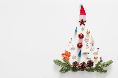 Christmas tree against white background