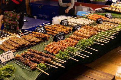 High angle view of food for sale at market