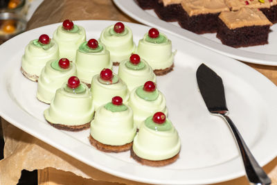 High angle view of cake on table