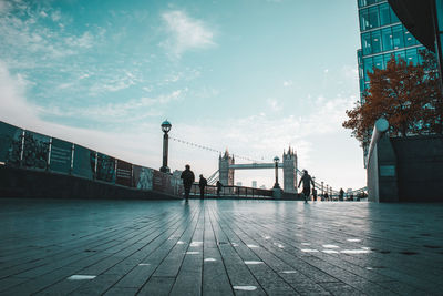 View of bridge against cloudy sky