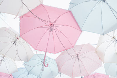 Low angle view of umbrellas on umbrella