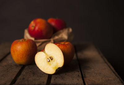 Close-up of apples on table