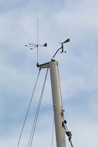 Low angle view of nautical equipment 