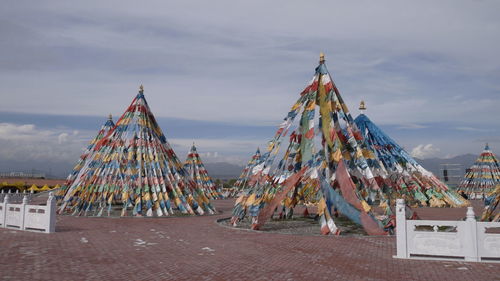 Tibetan tent and place for worship found inside the china chaka salt lake