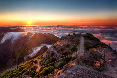 Scenic view of landscape during sunset