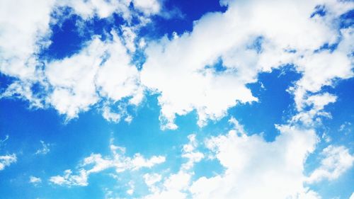 Low angle view of clouds in blue sky
