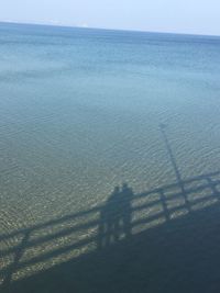 High angle view of sea against sky