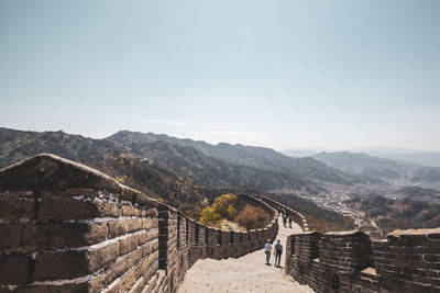 Scenic view of mountains against clear sky