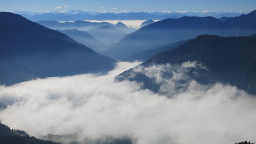 Scenic view of mountains against sky