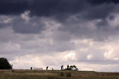 Scenic view of land against sky