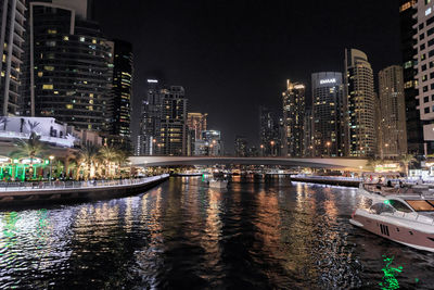 Illuminated city at night