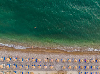 High angle view of beach