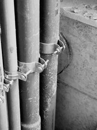 Close-up of pipe on wall