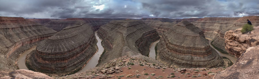 Panoramic view of landscape against cloudy sky