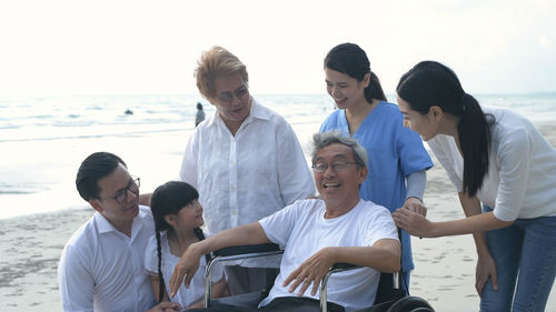 Group of people on beach