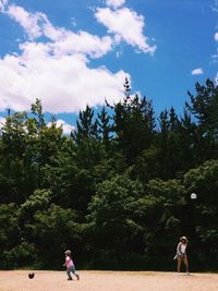 Girl playing in park