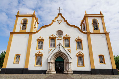 Low angle view of church against sky