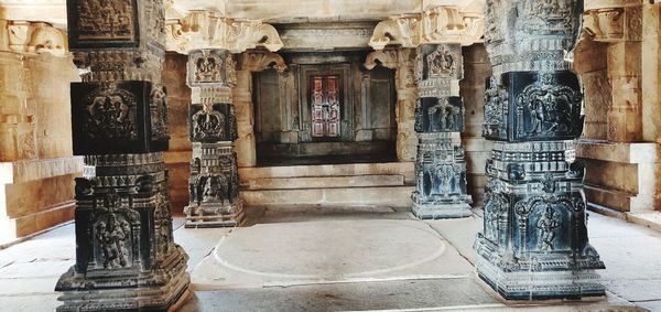 View of sculpture in temple