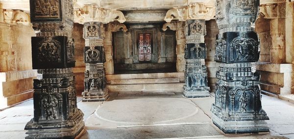 View of sculpture in temple