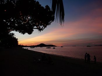 Scenic view of sea during sunset