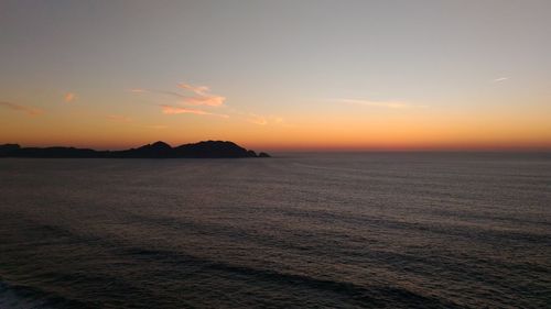 Scenic view of sea during sunset