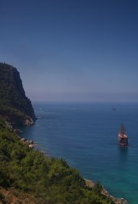 High angle view of sea against sky