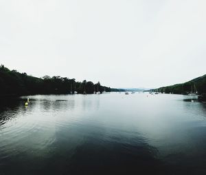 Scenic view of lake against clear sky