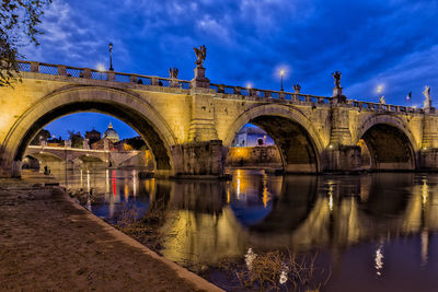 Arch bridge over river