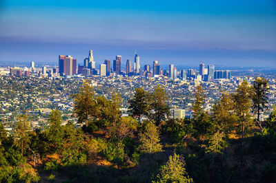 High angle view of cityscape against sky