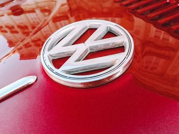 High angle view of vintage car on table