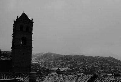 High angle view of building against sky