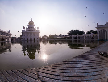 Reflection of buildings in water