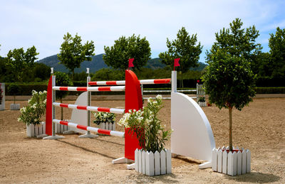 Red flag against sky